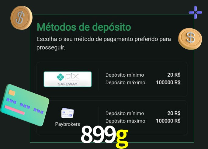 O cassino 899g oferece uma grande variedade de métodos de pagamento